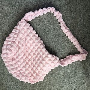 Pink Textured Shoulder Bag